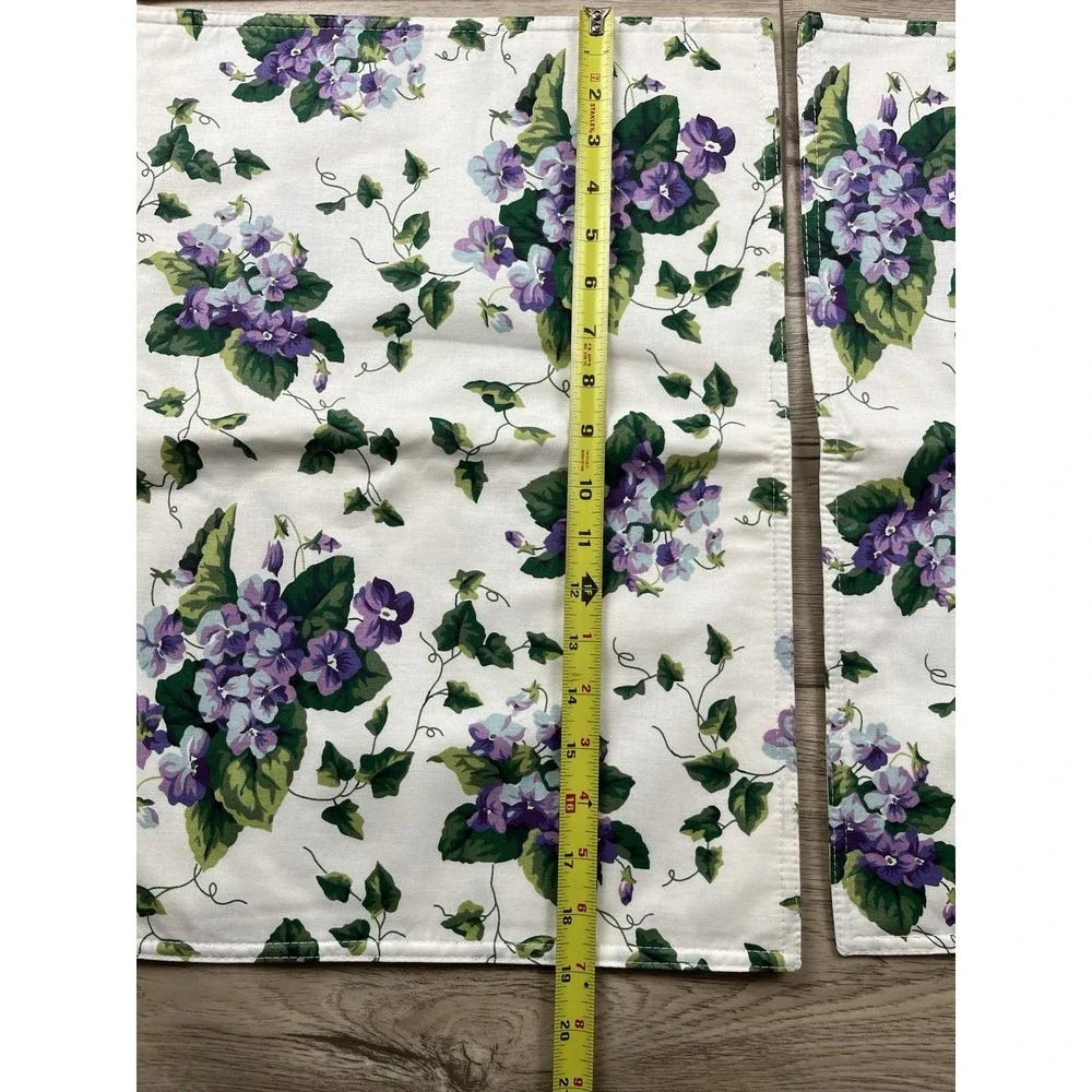 Waverly Garden Room Sweet Violets Floral Placemats Set of 4 Cotton Green Ivy